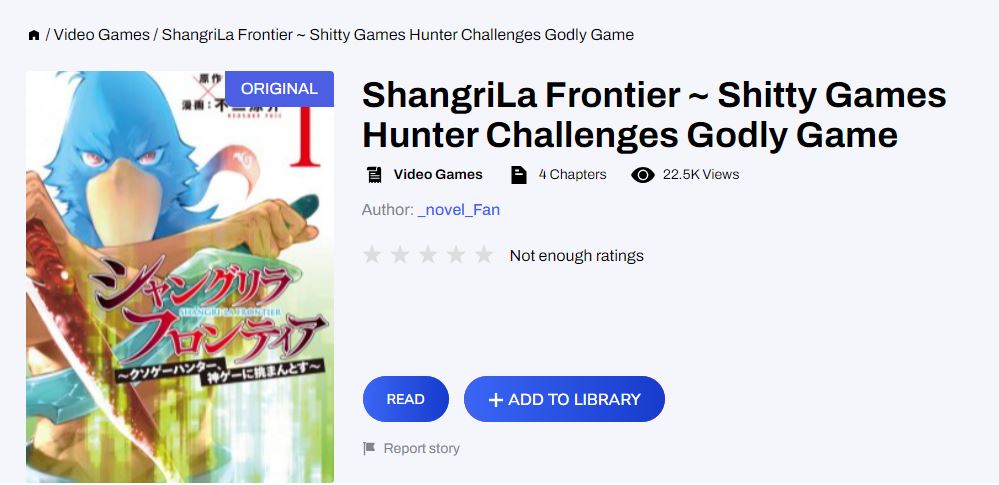 صفحه رمان آنلاین مرز شانگری لا ShangriLa Frontier در سایت webnovel