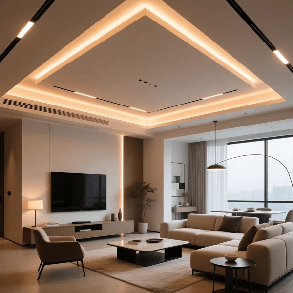 نور مخفی در سقف کاذب جزیی از ایده خلاقانه نورپردازی