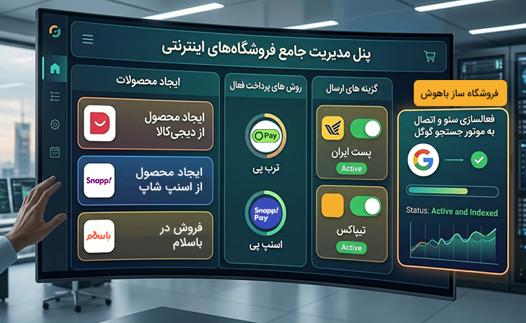 پنل حرفه ای سایت فروشگاهی