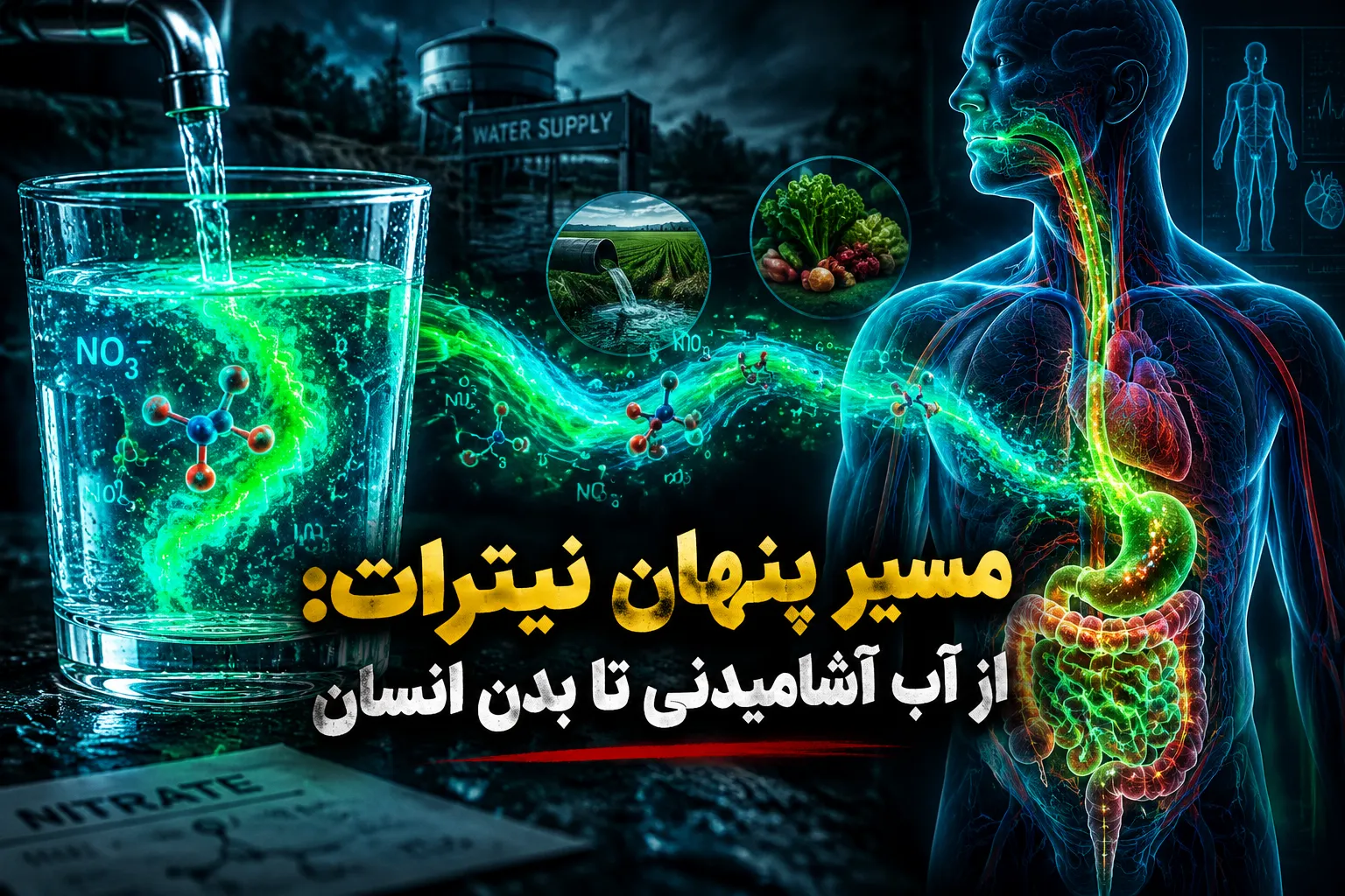 مسیر پنهان نیترات از آب آشامیدنی تا بدن انسان